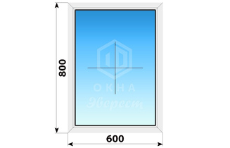 Глухое пластиковое окно 600x800