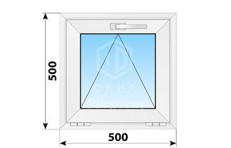Откидное пластиковое окно 500x500