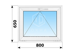 Откидное пластиковое окно 800x650